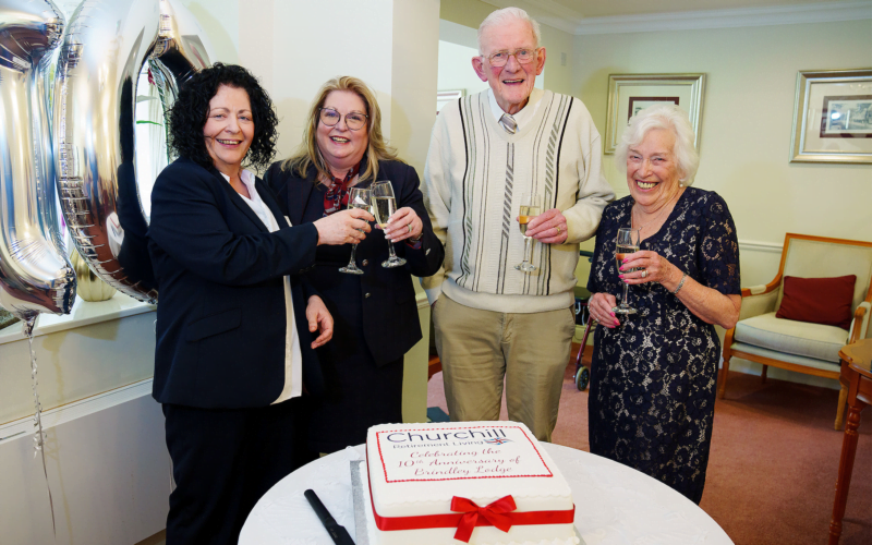 Owners and the Lodge Manager Celebrating 10 years at Brindley Lodge